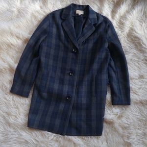 Elizabeth and James Court Plaid Blue Blazer Jacket